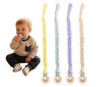 4pcs Catenella Portaciuccio, Catenella Portaciuccio Per Bambini E Bambine, Catenella Portaciuccio In Tessuto, Raccogli-Bicchiere, Cinghia Porta-Bicchiere Per Passeggino, Marsupio, Seggiolino Auto