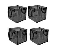4PCS Cesti per Piante in Rete PVC Nero per Piante Acquatiche con Manici Cuciti