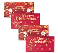 4pcs Christmas Money buste per regali in contanti, 6 slots natalizi in denaro, buste a sorpresa rossa per uomini femminili per ragazzi donne familiari, santa + cervo - carte