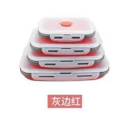 4pcs Cibo Contenitori da Stoccaggio Ripiegabile Ermetico Congelatore E Microonde