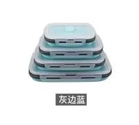 4pcs Cibo Contenitori da Stoccaggio Ripiegabile Ermetico Congelatore E Microonde