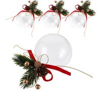 4pcs Ciondolo a sfera in plastica riempibile Palla di Natale Decorazione da