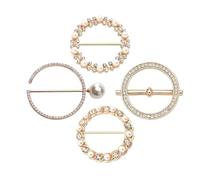 4Pcs Clothes Corner Knotted Buttons Circle Decor Scarf Ring Clips T-shirt Ties Clips Shirt Tighten Clips per donne ragazze accessori decorativi(Golden)