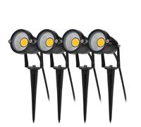 4PCS COB Faretto da Giardino Proiettore LED Spot con Picchetto Esterno IP65