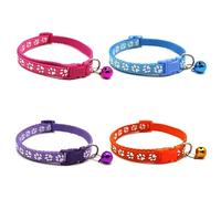 4pcs Collare per Gatti, Collari per Gattini con Sonaglio, Nylon a forma di cuore per gatti cuccioli gattini Collari, Fibbia di Sicurezza a Sgancio Rapido