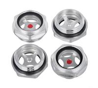 4pcs Compressore D'aria Parti Indicatore di Livello Olio Filettatura G1 Vetro Temperato Finestra di Vista per Ambiente Ad Alta Temperatura 26x17mm