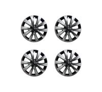 4PCS Coprimozzo di Ricambio Tappo Copertura Della Ruota Automobile Cerchio Completo Kit Parte Compatibile Con Tesla Modello 3 18 pollici 2018-2023(Sliver Black)