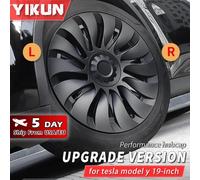 4PCS Coprimozzo Prestazioni Automobile Sostituzione Coprimozzo Cerchio Completo Accessori per Tesla Modello Y 19 Pollici Copriruota 2018-2024 LR matte black