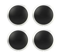 4pcs Copriruota Centro Ruota ABS, Coprimozzo con Bordo Cromato, Bianco Cerchio e Lettere per 2007-2019 - Alta Durezza, Resistente al Calore, Facile Montaggio (Lettera rossa del cerchio bianco)