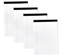 4pcs cuscinetti legali bianchi, 8, 4 x 11, 7 pollici di larghezza di cuscinetti legati allineati, 50 fogli di scrittura di fogli, appuntamenti per la lacrime per le forniture per la casa