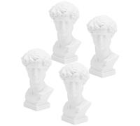 4pcs David Head ritratto ornamento mini resina imitato statua in gesso (7 cm