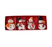 4PCS Decorazioni Natalizie in Resina Babbo Natale Pupazzo di Neve per Decorazion