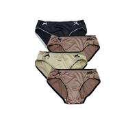 4Pcs Delle Donne Della Biancheria Intima Dell'arco A Maglia Tinta Unita Casual Vita Media, Multi, L