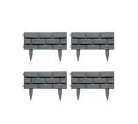 4pcs Detachable Plastic Gray Fences Imitated Stone Garden Frame And Lawn Edge Bd