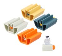4pcs Dispensatore Dentifricio Plastica, Beige/Verde/Giallo/Arancione