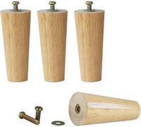 4pcs Divano Piedi in Legno, Gambe Mobili in Legno Massello, Bullone M8, Gambe Mobile TV, Sedie Divano, Poltrone, Letti, Panche, Armadi, Mobili per Ufficio, Natural Wood, 19cm/7.5in