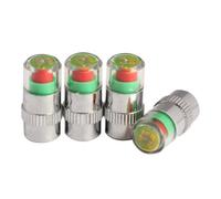 4Pcs Durable Chrome Car Tire Pressure Indicator Caps Fit Standard Valve