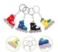 4Pcs Durable PVC Roller Skate Keychain Decorative Pendant Assorted Colors