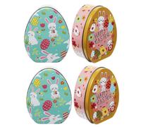 4Pcs Easter Gift Boxes Cartoon Rabbit Pattern Candy Containers Cookies Cases Small Tea Leaf Boxes