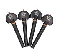 4PCS Ebony Fine Tune Peg per Violoncello, Nero Pre - Punched e Resistenti all’Usura - Manici in Legno Lavorati a Mano, Facili da Montare per Musicisti e Sostituzioni Rapide