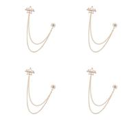 4Pcs Elegante Corrispondenza Risvolto Clip Set Design Moderno Vestito Gioielli Elegante Maglione Scialle Clip Pin Per Gli Uomini Donne Accessori Evento Affari, Aircraft model, come descritto