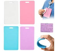 4PCS Erasable Badge Sticky Notes,Reusable Silicone Vertical Horizontal Badge Buddy,Ballpoint Pen Write & Alcohol Erasure,ID Card Badge Reel Notepad,Portable Quick Note Taking Pad for Nurses,Doctor (B)
