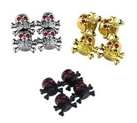 4Pcs Ermetico Sigillo Manubrio Cover Teschio Stile Pneumatico Air Pressione Caps