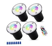 4PCS Faretti LED Esterno - Faretto Luce Da Pavimento, Faretto Da Incasso A Terra 3W RGB LED, 12V-24V Luci Spot A Terra, Lampada Da Terra Da Incasso Per Giardino IP65, Faretto A Luce Led ( Color : RGB