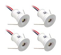 4PCS Faretti LED Esterno - Faretto Luce da Pavimento, Mini Faretto LED da Soffitto 1W, Faretto LED Incasso 12V, per Scale, Ripostigli, Corridoi, Vetrine(Blue,120°)