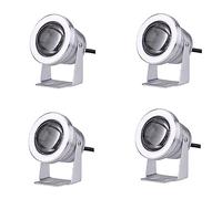 4PCS Faretti Piscina - Faretto Subacque, 10W Con Telecomando Luci A Led Subacquee, IP68 Impermeabile Specchio Convesso RGB Luce Fontana, Per Stagno, Sott'acqua, Giardino ( Color : Warm White , Size :