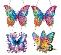 4pcs farfalla floreale fai da te 2D piatto acrilico pendente kit per la