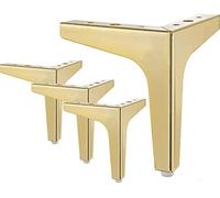 4pcs Gambe Tavolo Mobili Neri, 10-72cm Lunghezza Mobili Mobili in Metallo Gambe, Comò Moderno Armadio Divano Armadio Scrivania Sedia Ottomano Mobili di Ricambio Piedi, Gold, 7"/17.5cm