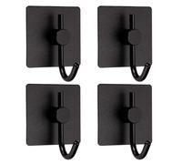 4Pcs Ganci J in alluminio per asciugamani, nero