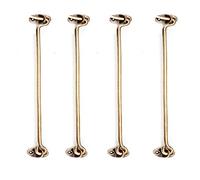 4Pcs Gancio e Occhiello in Ottone, Fermo per Finestre, Gancio e Occhiello per Cabina Resistente per Porta, Catenaccio Girevole per Capannone