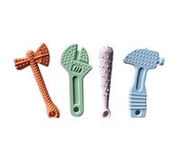 4Pcs Giocattoli per la dentizione del bambino Silicone per uso alimentare Massaggiagengive molari Neonato da masticare Chiave a martello Chiave a forma di per alleviare le gengive doloranti