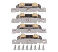 4pcs Gruppo a rulli per porte scorrevoli Ruote a sfera in acciaio inossidabile per la sostituzione delle porte in vetro da patio con viti (4 rulli + 8 viti) (Ruota piatta)