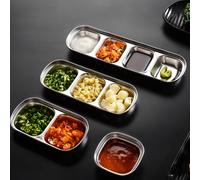 4pcs Home Aceto in acciaio inox Aceto di aceto Piatti salsa di salsa divisa