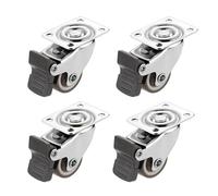 4PCS i Caster 1 ''/2'' In Gomma Morbida Ruota Universale Girevole Rullo for La Piattaforma Trolley Accessori i per il trasporto di mobili e industriali(4PCS with brake,1 inches)