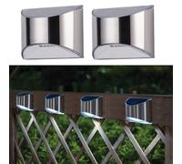 4pcs in acciaio inox Acciaio inossidabile Solar Esterned Fence Lampada da