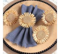 4PCS Intrecciato Tovagliolo Anelli Banchetto Matrimonio Porta Fibbia Cena Festa