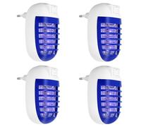 4PCS Lampada Antizanzare Elettrica, Anti Zanzare Mosche Elettrico da Presa con Luce UV LED, Atossica e Sicur, Risparmio Energetico Elettroinsetticida, Ammazza Insetti Lampada Notte Notturna Casa