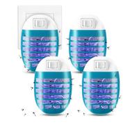 4PCS Lampada Antizanzare Elettrica, Luce UV Lampada Antizanzare per Zanzare, Mosche e Falene, Risparmio Energetico, Elettrico da Presa Trappola Zanzara Interno Casa e Uffic