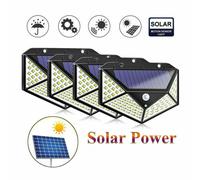4pcs Lampada luce faretto faro esterno energia solare 100 LED sensore movimento