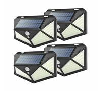 4pcs Lampada luce faretto faro esterno energia solare 100 LED sensore movimento