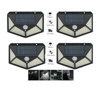 4PCS LAMPADA LUCE FARETTO FARO ESTERNO ENERGIA SOLARE 100 LED SENSORE MOVIMENTO