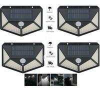 4pcs Lampada luce faretto faro esterno energia solare 100 LED sensore movimento