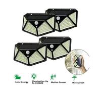 4pcs Lampada luce faretto faro esterno energia solare 114 LED sensore movimento