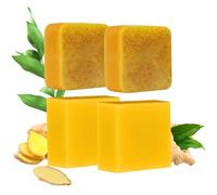 4pcs limone con sapone di curcuma a base di pianta in sapone di curcuma universale & rimozione del tag cutaneo non irritante per il viso & corpo 100g, barra di sapone di curcuma