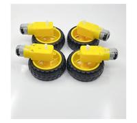 4pcs/lot Dual Shaft Gear electronic starter and Tire Tyres Wheel DC electronic starter Engine Kit 3V 5V 6V 7.4V NWPNLXEA(4 x Motor 4 x Wheel)