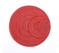 4Pcs / Lotto Tessuto a Mano Tovaglietta Rotondo Coppa Sottobicchiere Tavolo